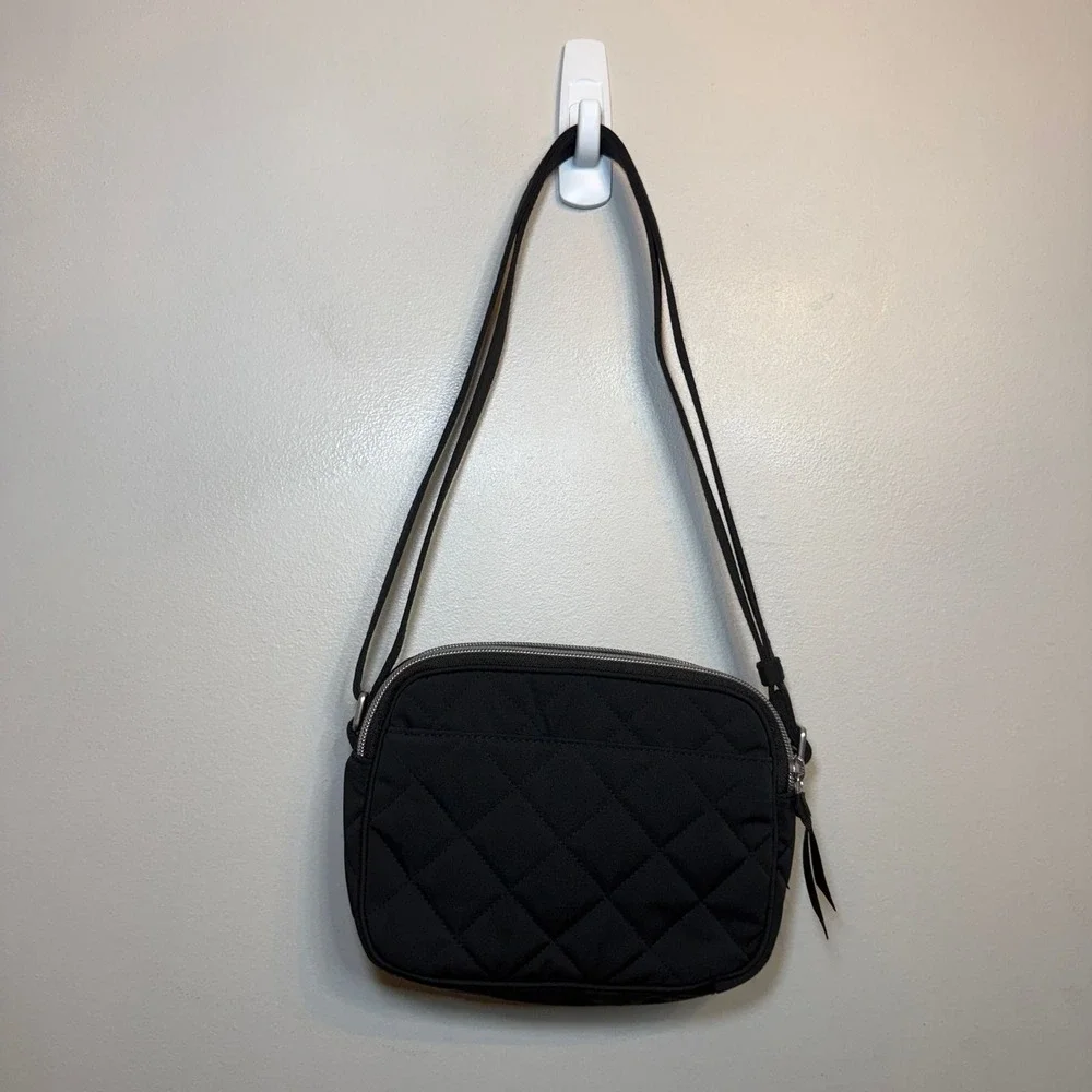 Vera Bradley Evie Crossbody Bag Black Quilted Performance Twill NWT - Picture 8 of 9